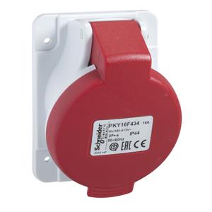 PratiKa socket - fast - angled - 16A - 3P + E - 380...415 V AC - panel