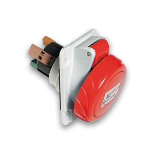 PratiKa socket - fast - angled - 32A - 3P + N + E - 380...415 V AC - panel