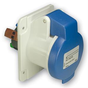 PratiKa socket - fast - straight - 16A - 2P + E - 200...250 V AC - panel
