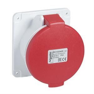 PratiKa socket - fast - straight - 16A - 3P + N + E - 380...415 V AC - panel
