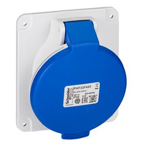 PratiKa socket - screw - angled - 32A - 2P + E - 200...250 V AC - panel