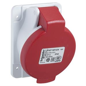 PratiKa socket - screw - angled - 16A - 3P + E - 380...415 V AC - panel