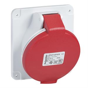 PratiKa socket - screw - angled - 32A - 3P + N + E - 380...415 V AC - panel