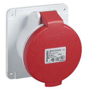 PratiKa socket - screw - straight - 16A - 3P + E - 380...415 V AC - panel