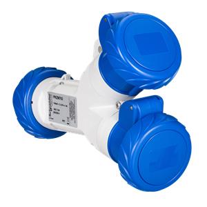 PratiKa multiple adapter - 2 industrial sockets - 16 A - 2P+E - 220V AC - IP67