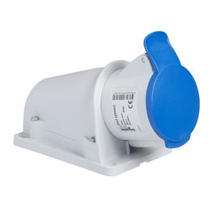 PratiKa socket - screw - angled - 16A - 2P + E - 200...250 V AC - wall
