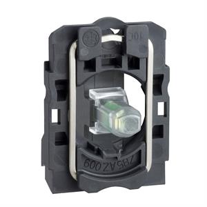 Montagem completa do corpo/bloco luminoso, Harmony XB5, plástico, branco, LED universal, corpo/colar de fixação, 24...120V AC/DC