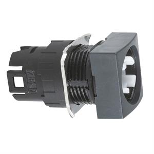 Cabeça de interruptor selector quadrada iluminada - 2 posições - ø 16 - preta