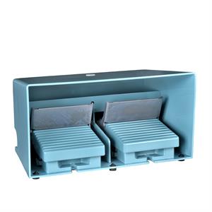 Interruptor de pedal duplo XPE-M  – com tampa – metálico - azul - 2NC+2NO