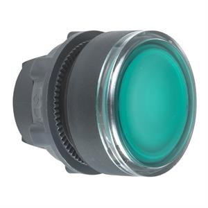 Cabeça botão cápsula verde para led à face para aro de fixação plástico