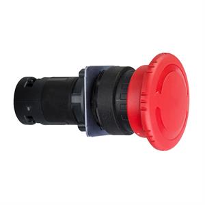 Botão de emergência Ø 22 - cabeça do cogumelo vermelho Ø40mm - virar para libertar 1NO+1NC