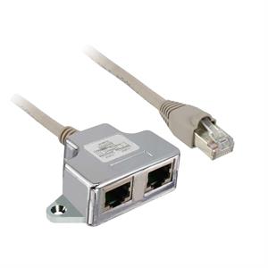 Modbus derivação T com cabo integrado - 0.3 m - 1xRJ 45 macho e 2xRJ45 fêmea