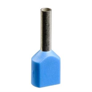 extremidade de cabo duplo isolada – tamanho médio – 0,75 mm² - azul