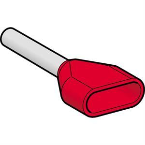 extremidade de cabo duplo isolada – tamanho médio – 1 mm² - vermelho