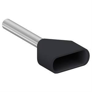 extremidade de cabo duplo isolada – tamanho médio – 1,5 mm²- preto