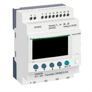 Relé inteligente compacto zelio logic - 12 e s - 24 v cc – relógio - ecrã