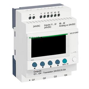 Relé programável Zelio logic - 10 e s - 24 v cc – relógio - ecrã