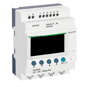Relé programável modular Zelio logic - 10 e s - 24 v ca – relógio - ecrã