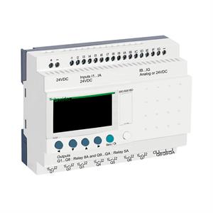 Relé programável Zelio logic - 26 e s - 24 v cc – relógio - ecrã