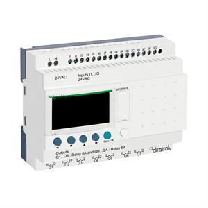 Relé programável Zelio logic - 24 e s - 24 v ca – relógio - ecrã