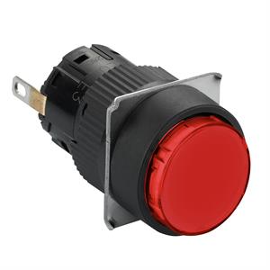 Piloto rodada ø16 luz - ip65 - vermelho - integrante led 24vdcpolarised - conector