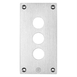 Placa frontal perfurada - xap-e - metal - 3 aberturas horizontais