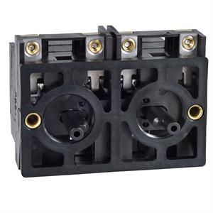 Bloco de contacto de retorno por mola - 2 no+ 1 oc - montagem frontal, centros de 40 mm