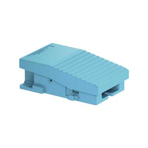 Interruptor de pedal único XPE-M - sem tampa - metálico - azul - 1NC+1NO