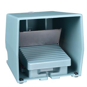 Interruptor de pedal único XPE-M – com tampa – metálico - azul - 2NC+2NO