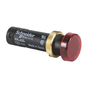 Luz piloto ø12 - ip40/ip65 - vermelho - led coberto incluído  - 24v - lugs