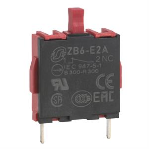 Bloco de contactos de botão de controlo - zb6 ø 16 - 1 nf, liga de prata