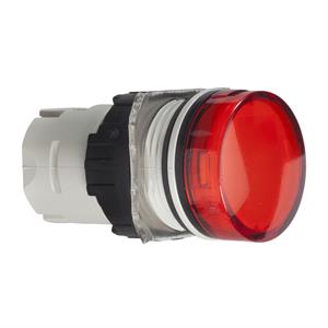 Cabeça de luz piloto - ø 16 - redonda - lente simples vermelha