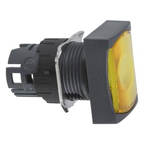 Cabeça de botão de pressão rectangular iluminada - ø 16 - amarela