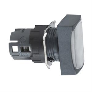 Cabeça de botão de pressão rectangular iluminada - ø 16 - branca