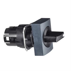 Cabeça de botão rotativo rectangular - 2 posições - ø 16 - preta