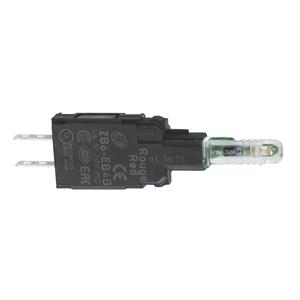 Corpo para luz piloto - zb6 - led verde incorporado - 12..24 v