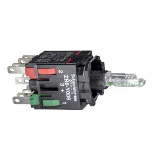 Corpo p/ botão controlo iluminado - ø 16 - led amarelo incorporado 1no+1nc
