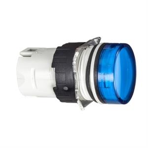 Cabeça de luz piloto - ø 16 - redonda - lente simples azul