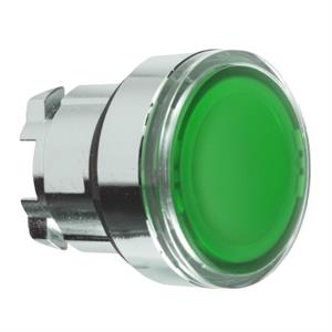 Cabeça de botão de pressão iluminado - ø 22 - verde - para inserção de legendaa
