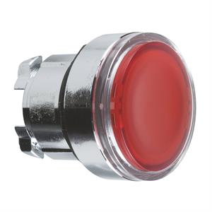 Cabeça do botão de pressão iluminado - ø 22 - vermelha - p/ inserção de legendaa