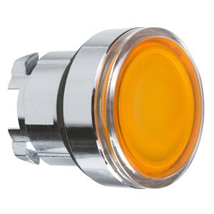 Cabeça de botão de pressão iluminado - ø 22 - amarela - para inserção de legendaa