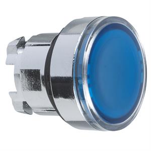 Cabeça de botão de pressão iluminado - ø 22 - azul - para inserção de legendaa