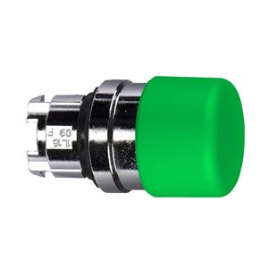 Cabeça do botão de pressão ø22 - retorno por mola - cogumelo ø30mm - verde