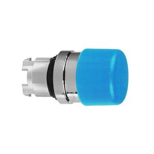 Cabeça do botão de pressão ø22 - retorno por mola - cogumelo ø30mm - azul