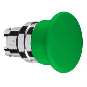 Cab botão imp cogumelo verde 40mm p/ aro fix metálico