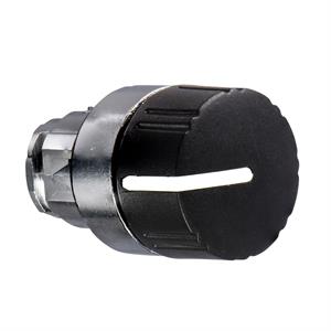 Botão serrilhado de cabeça de interruptor selector - 2 posições - ø 22 - preto