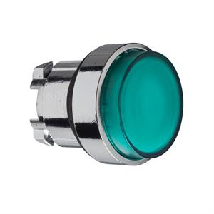 Cabeça de botão de pressão iluminada - ø 22 - verde