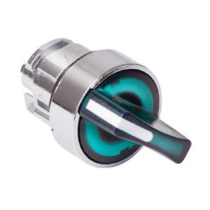 Cabeça de interruptor selector iluminada - 2 posições - ø 22 - verde