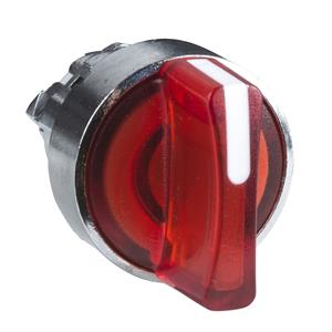 Cabeça de interruptor selector iluminada - 2 posições - ø 22 - vermelha