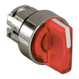 Cabeça de interruptor selector iluminada - 3 posições - ø 22 - vermelha